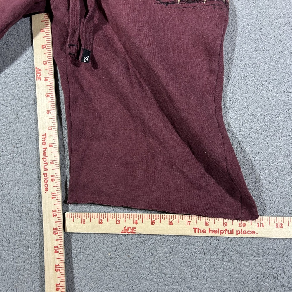 Y2k Volcom Burgundy Sweat Shorts Men's Size Medium #3368 - Picture 6 of 7
